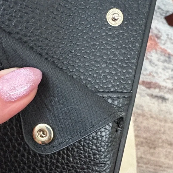 Bandolier Black Leather Phone Case with Gold Hardware - Picture 3 of 5